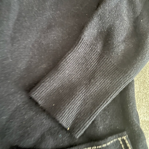 [M]Banana Republic Contrast Stitch Wool Blend Navy Belted SweaterJacket - Picture 5 of 12